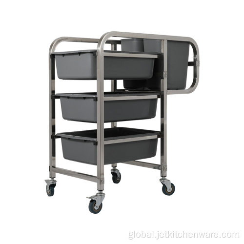 Collecting Trolley Stainless Steel Knocked-down Hotel Food Cleaning Trolley Manufactory